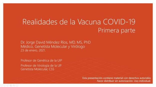 Dr Jorge D Mendez-Rios - Tipos de Vacunas COVID19